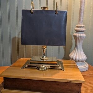 Brass Tabletop Note Holder with Black Display Card